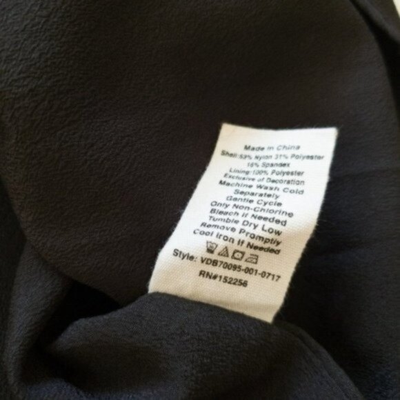 Avec Les Filles Tie Neck Velvet Burnout Button Down Black Dress - Picture 12 of 15